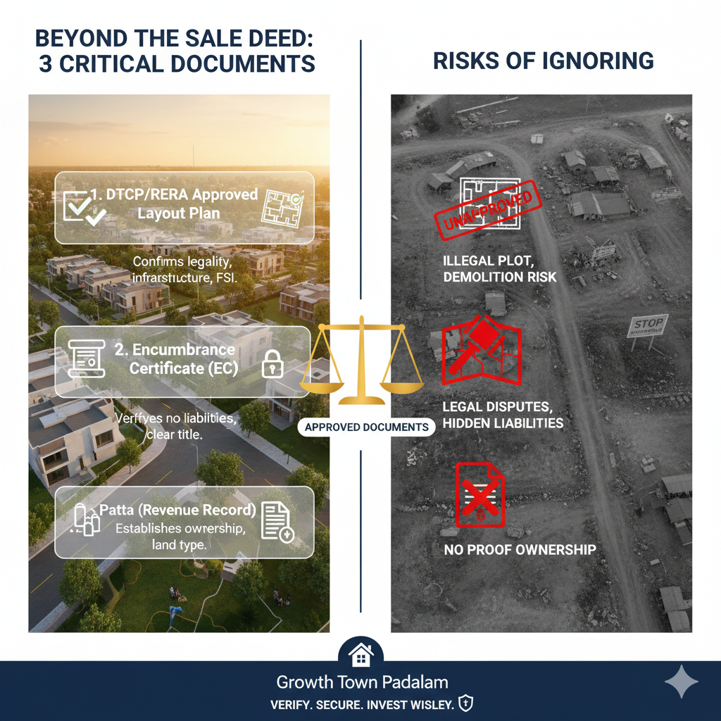Beyond the Sale Deed: The 3 Critical Documents Every Buyer of Chennai South Area Plots Must Verify